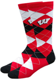 Wisconsin Badgers Dress Style Mens Argyle Socks