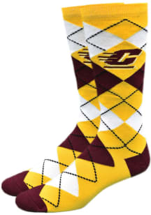 Central Michigan Chippewas Yellow Mens Argyle Socks