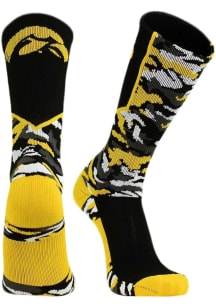 Iowa Hawkeyes Woodland Camo Mens Crew Socks