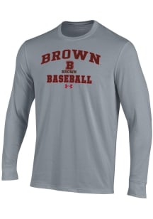Under Armour Brown Bears Grey Baseball Performance Long Sleeve T Shirt