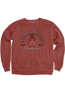 Blue 84 Indiana Hoosiers Womens Red Old Dirt Road Soft Crew Sweatshirt