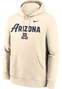 Nike Arizona Wildcats Mens Natural Wordmark Primary Team Logo Long Sleeve Hoodie
