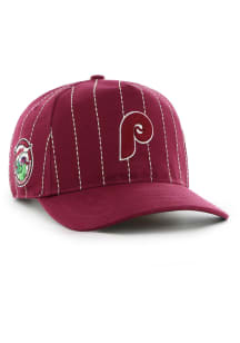 47 Philadelphia Phillies Rawlings Pin Stripe Hitch Adjustable Hat - Maroon