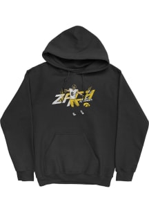 Zach Lutmer Campus Ink Iowa Hawkeyes Youth Vintage Long Sleeve Player Hoodie Black