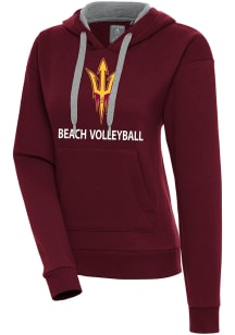 Antigua Arizona State Sun Devils Womens Maroon Beach Volleyball Victory Hooded Sweatshirt
