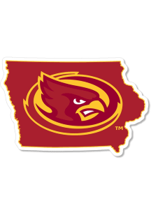 Iowa State Cyclones 2" Oval Cy State Outline Dizzler Stickers - Cardinal