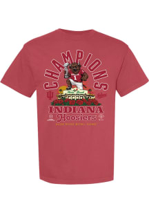 Something Inked Indiana Hoosiers Crimson 2026 Rose Bowl Champions Bison Stadium Short Sleeve T Shi..