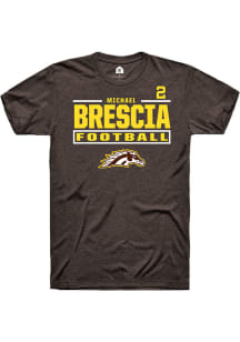 Michael Brescia Western Michigan Broncos Brown Football NIL Stacked Box Short Sleeve Player T Shir..