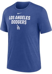 Nike Los Angeles Dodgers Blue Primetime Stacked Triblend Short Sleeve Fashion T Shirt