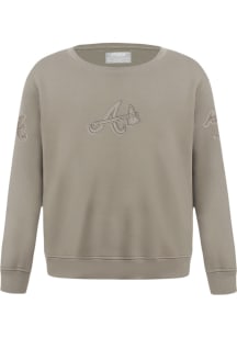 Pro Standard Atlanta Braves Boys Tan Neutral Long Sleeve Crew Sweatshirt
