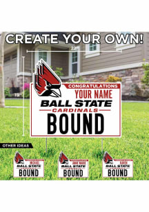 Ball State Cardinals Custom Bound Yard Sign - White