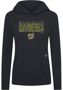 Levelwear Washington Nationals Womens Black Relay Protect Hooded Sweatshirt