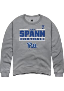 Deuce Spann Pitt Panthers Mens Graphite Football NIL Stacked Box Player Crew