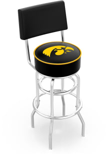 Iowa Hawkeyes Double-Ring Swivel with Back Pub Stool - Black