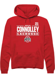 Dorian Connolley Ohio State Buckeyes Mens Red NIL Stacked Box Player Hood