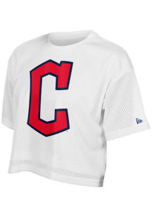 Cleveland Guardians Womens New Era Summer Boxy Fashion Baseball Jersey - White