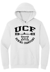 Summit Sportswear UCF Knights Mens White Big 12 2026 Rowing Champions Long Sleeve Hoodie