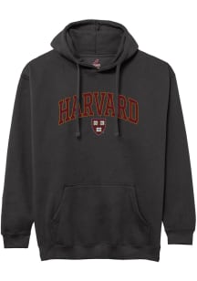 League Harvard Crimson Mens White Arch Team Name Shield Long Sleeve Hoodie