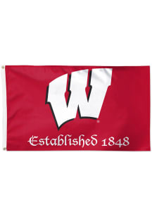 Wisconsin Badgers Established 3x5 Silk Screen Grommet Flag - Red