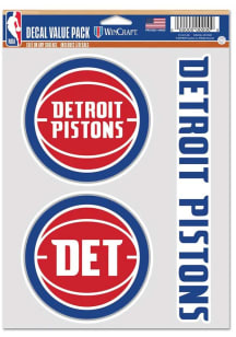 Detroit Pistons Triple Pack Auto Decal - Red