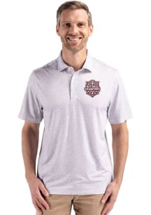 Cutter and Buck Indiana Hoosiers Grey 2025 CFP National Champions Pike Flora Big and Tall Polo