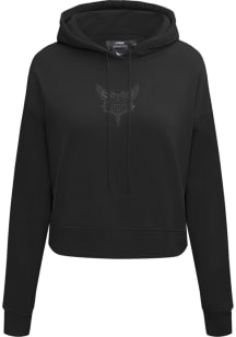 Pro Standard Charlotte Hornets Womens Black Neutral Cropped Hooded Sweatshirt