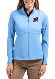 Cutter and Buck Georgia Bulldogs Womens Light Blue Adapt Eco Knit Light Weight Jacket