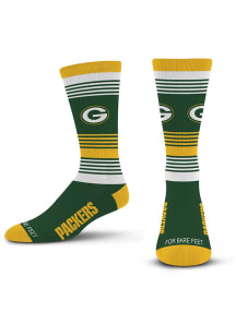 Green Bay Packers Ombre Stripe Mens Crew Socks