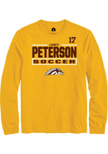 Laney Peterson Western Michigan Broncos Gold NIL Stacked Box Long Sleeve Player T Shirt