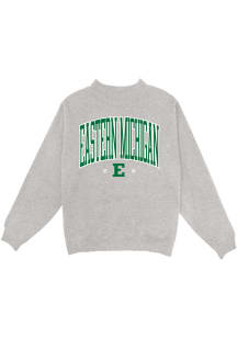 Blue 84 Eastern Michigan Eagles Womens Grey Mock Neck Crew Sweatshirt