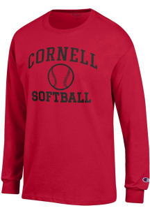 Champion Cornell Big Red Red Softball Jersey Long Sleeve T Shirt