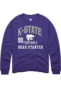 Brad Stanyer K-State Wildcats Mens Purple Football NIL Arch Logo Player Crew