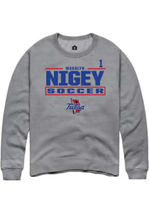 Madalyn Nigey Tulsa Golden Hurricane Mens Graphite NIL Stacked Box Player Crew