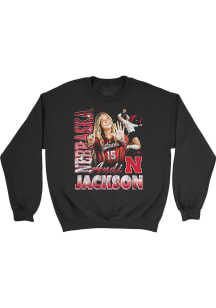 Andi Jackson  Campus Ink Nebraska Cornhuskers Youth Black 90s Retro Crew Long Sleeve Crew Sweatshi..