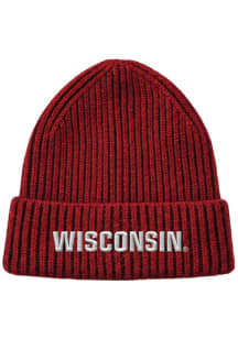Under Armour Wisconsin Badgers Red Contrast Knit Beanie Mens Knit Hat