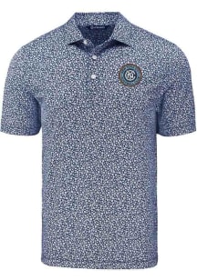 Cutter and Buck New York City FC Mens Navy Blue Pike Flora Short Sleeve Polo
