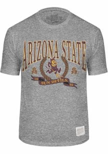 Original Retro Brand Arizona State Sun Devils Ash Arch Name Mascot Short Sleeve Fashion T Shirt