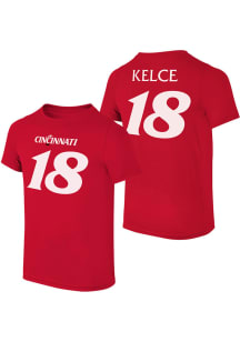 Travis Kelce Cincinnati Bearcats Red Number 18 Short Sleeve Player T Shirt