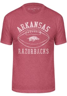 Arkansas Razorbacks Crimson Triblend Football Short Sleeve Fashion T Shirt