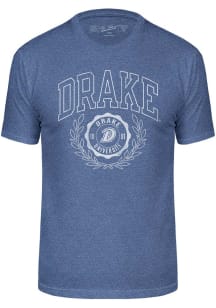 Drake Bulldogs Blue Triblend Seal Short Sleeve Fashion T Shirt