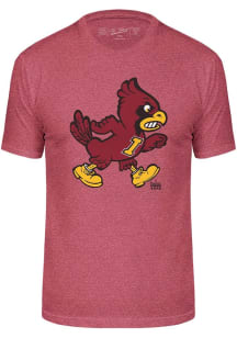 Iowa State Cyclones Cardinal Triblend Distressed Vault Logo Short Sleeve Fashion T Shirt
