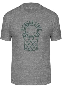 Michigan State Spartans Grey Triblend Basketball Short Sleeve Fashion T Shirt
