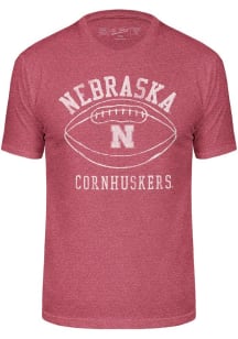 Nebraska Cornhuskers Red Triblend Football Short Sleeve Fashion T Shirt