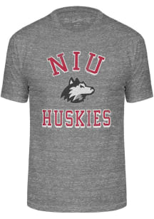 Northern Illinois Huskies Grey Triblend Number One Design - Vault Logo Short Sleeve Fashion T Shir..