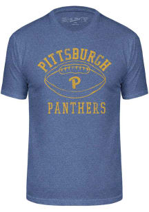 Pitt Panthers Blue Triblend Football Short Sleeve Fashion T Shirt
