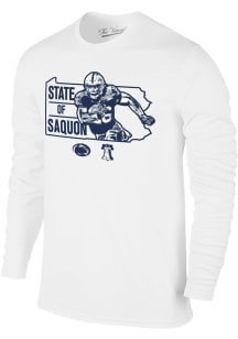 Saquon Barkley Penn State Nittany Lions White Football State Long Sleeve Player T Shirt