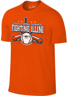 Illinois Fighting Illini Orange 2024 Big Ten Baseball Tournament Short Sleeve T Shirt