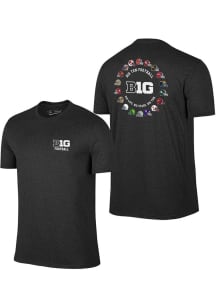 Big Ten Black Helmet Double Hit Short Sleeve Fashion T Shirt