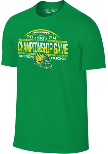Oregon Ducks Green 2024 Big Ten Football Championship Laces Short Sleeve T Shirt