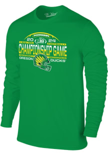 Oregon Ducks Green 2024 Big Ten Football Championship Laces Long Sleeve T Shirt